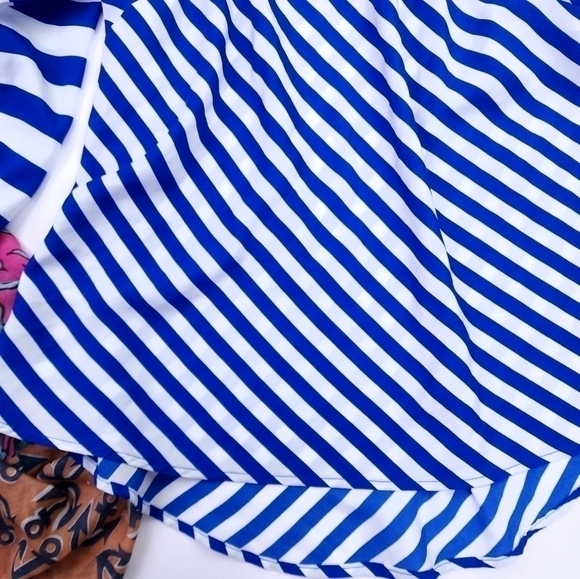 New York Co. Blue White Striped Top Sz M - Picture 9 of 11
